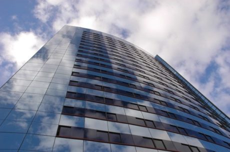 Commercial real estate image shows tall building.