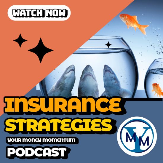 Life Insurance Strategies photo is depicted by a goldfish jumping out of the bowl of water and headed for a larger bowl with three sharks looking up at it.