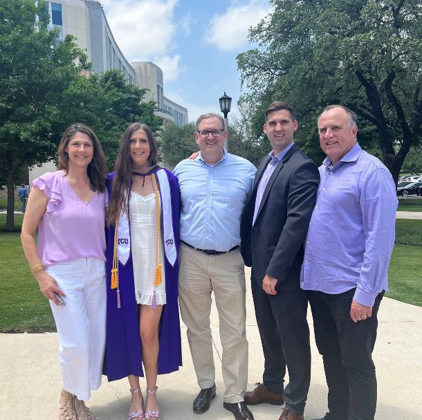 Keith Sprauer and family at TXU graduation.